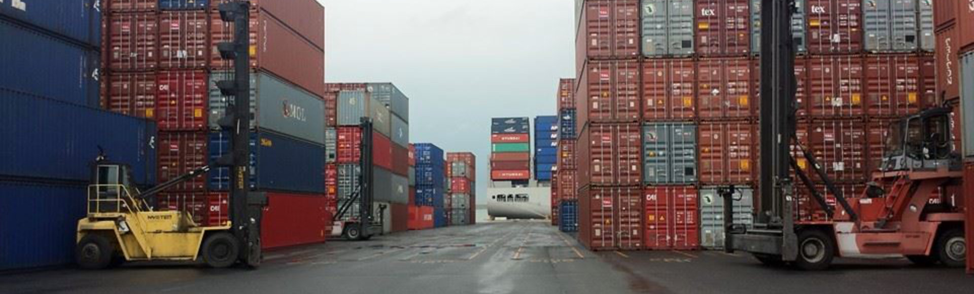stacks of intermodal containers